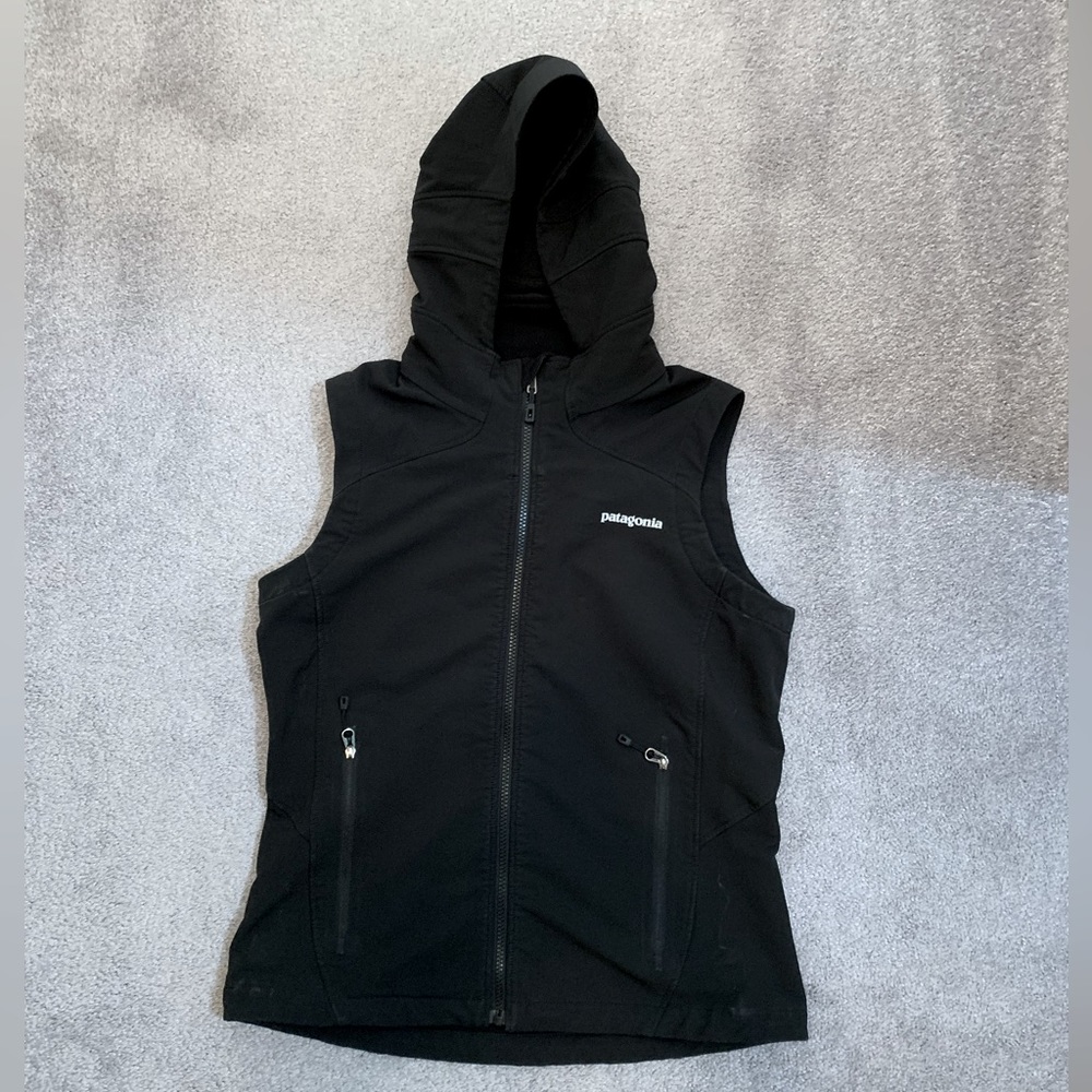 Patagonia Black Hooded Vest - Womens Small S